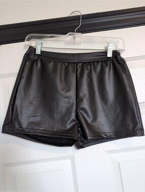 Medium pleather hot mini shorts emo goth festival